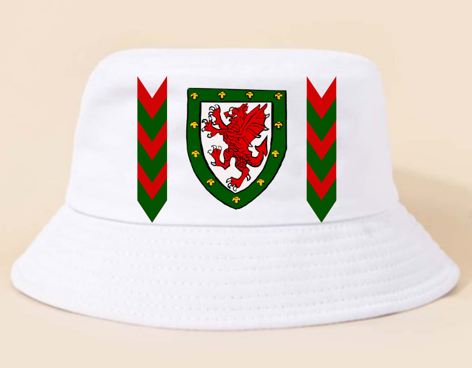Wales Cymru Bucket Hat White