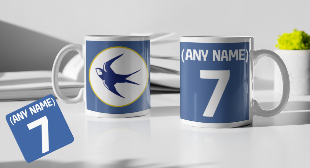 Cardiff City Personalised Mug & Coaster