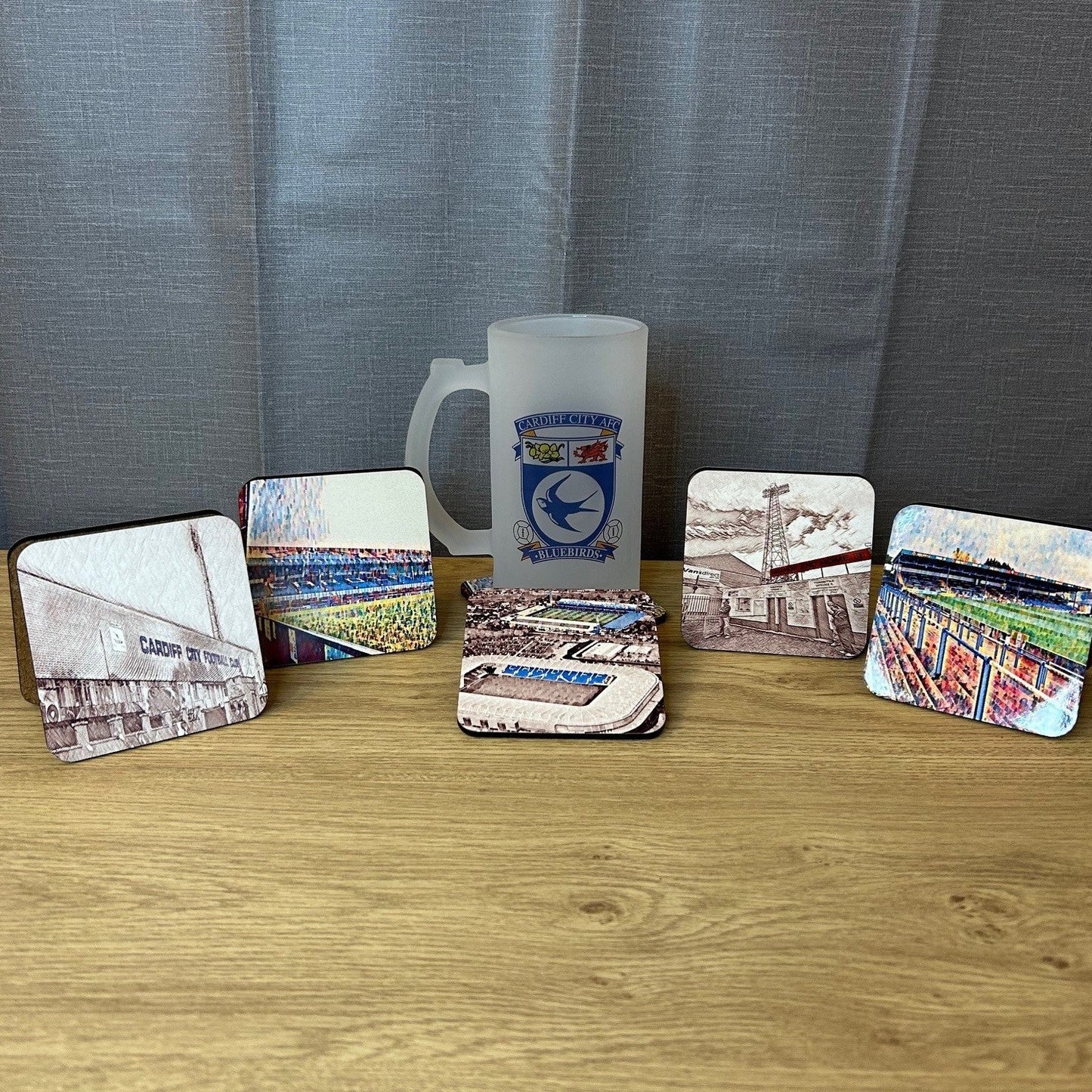 Cardiff City Stein & Coaster