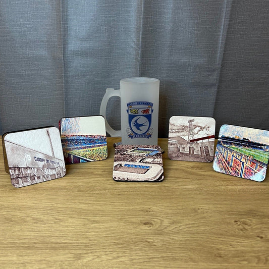Cardiff City Stein & Coaster