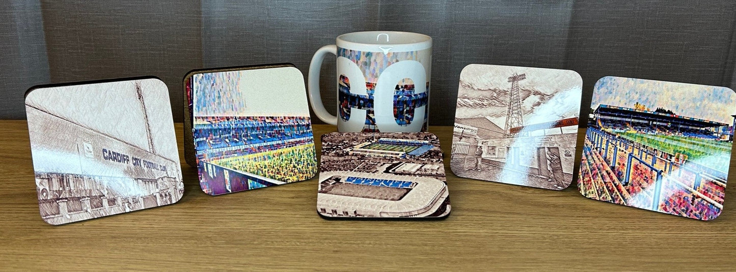 Cardiff City Cut Out Mug & Coaster Deal