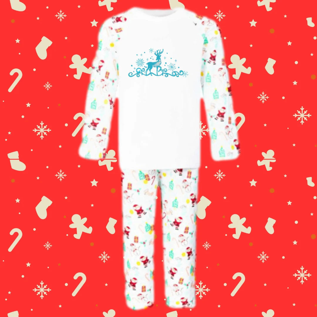 Childs/Kids Believe and Reindeer Christmas Pyjamas