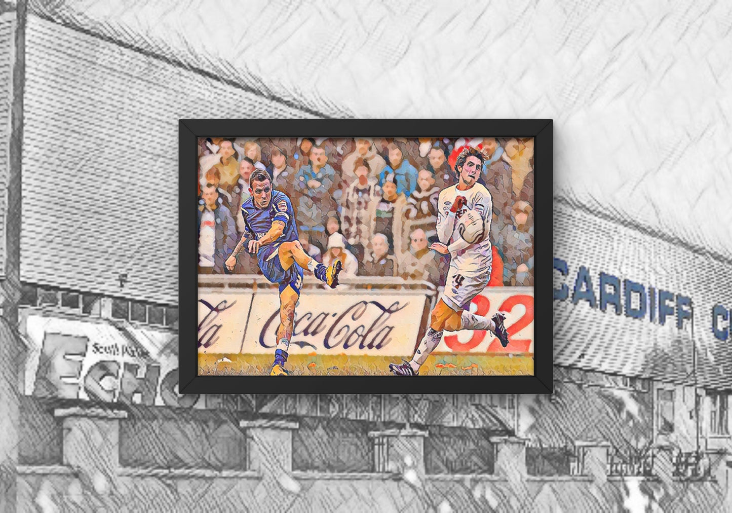 Craig Bellamy Goal Cardiff City Painted Print