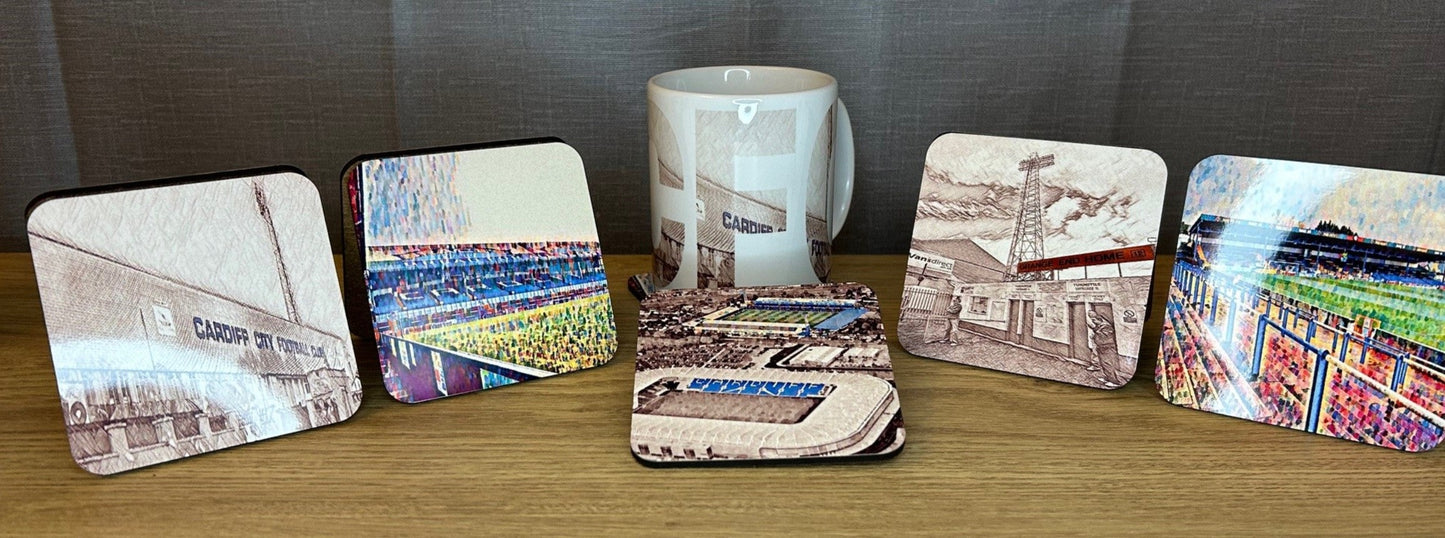 Cardiff City Cut Out Mug & Coaster Deal