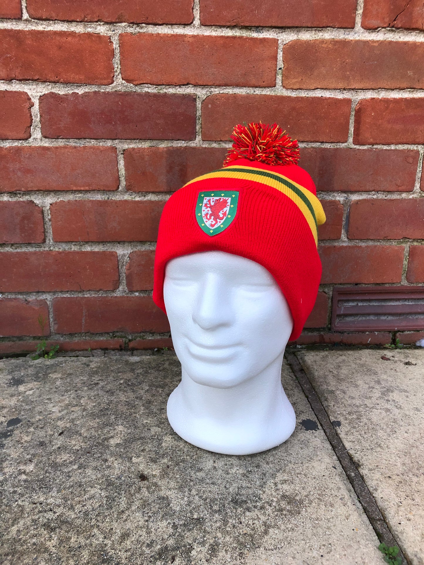 Cymru Wales Bobble Hat Terrace Badger