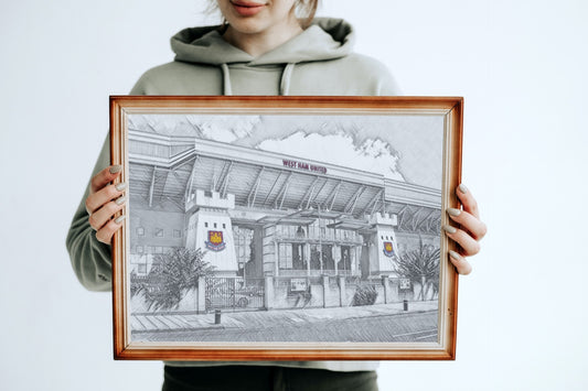 West Ham Boleyn Ground Upton Park Sketch Print